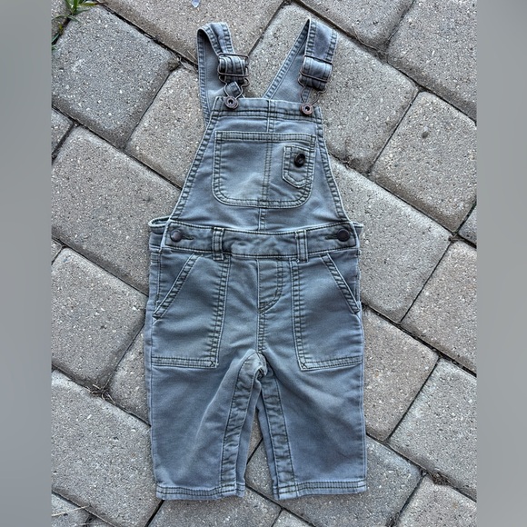 Genuine Kids From Oshkosh Other - 12mo Gray Pull-On Overalls with Front Bib Pocket